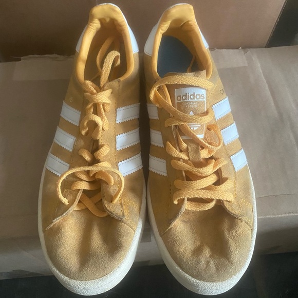 ADIDAS CAMPUS 80S SNEAKERS SHOES WOMENS US 7.5 UK 6 YELLOW ORANGE GOLD WHITE - Picture 2 of 5